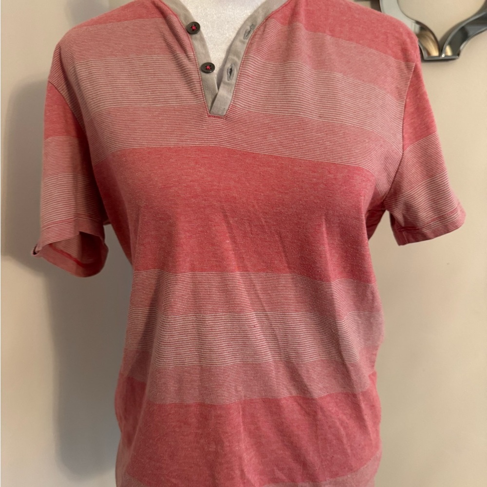 Structure Red and Gray Striped Henley